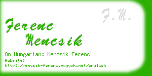 ferenc mencsik business card